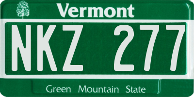 VT license plate NKZ277