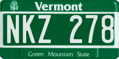 VT license plate NKZ278