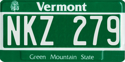 VT license plate NKZ279