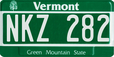 VT license plate NKZ282