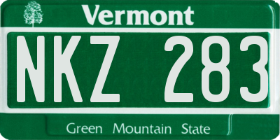 VT license plate NKZ283