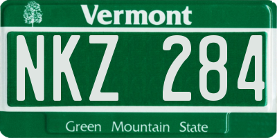 VT license plate NKZ284
