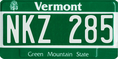 VT license plate NKZ285