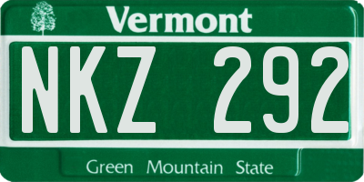 VT license plate NKZ292