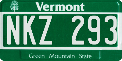 VT license plate NKZ293