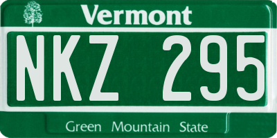 VT license plate NKZ295