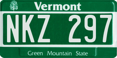 VT license plate NKZ297