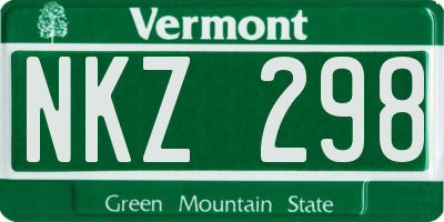 VT license plate NKZ298