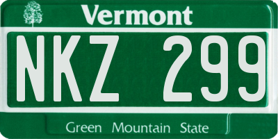 VT license plate NKZ299