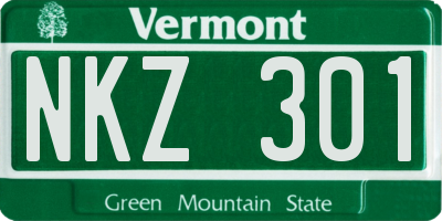 VT license plate NKZ301