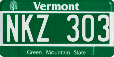 VT license plate NKZ303
