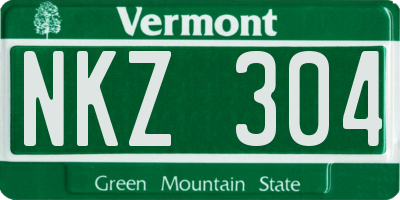 VT license plate NKZ304