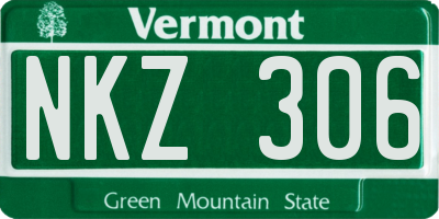 VT license plate NKZ306