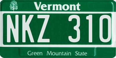 VT license plate NKZ310