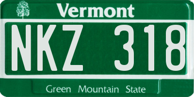 VT license plate NKZ318