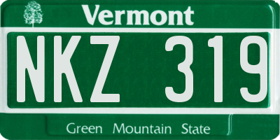 VT license plate NKZ319