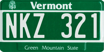 VT license plate NKZ321