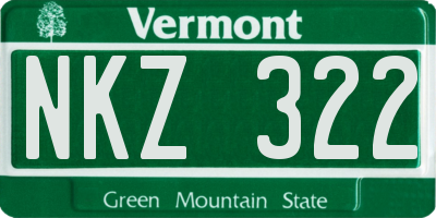 VT license plate NKZ322