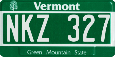 VT license plate NKZ327