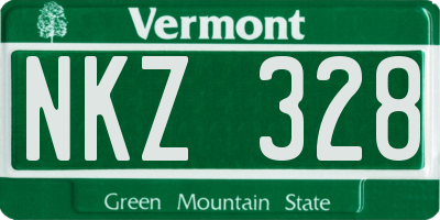VT license plate NKZ328