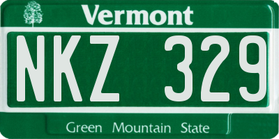 VT license plate NKZ329