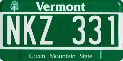 VT license plate NKZ331