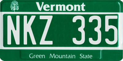 VT license plate NKZ335