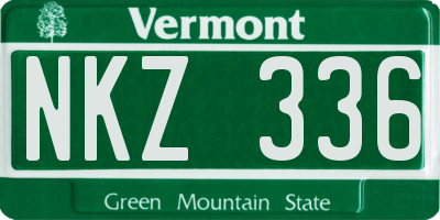 VT license plate NKZ336
