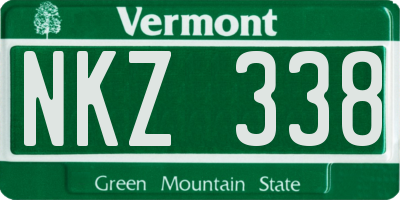 VT license plate NKZ338