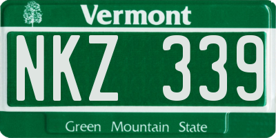 VT license plate NKZ339