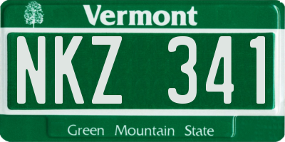 VT license plate NKZ341