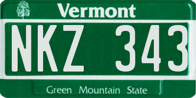 VT license plate NKZ343