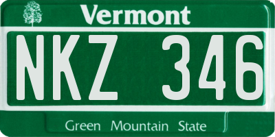 VT license plate NKZ346