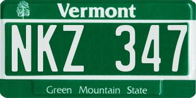 VT license plate NKZ347