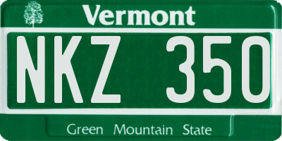 VT license plate NKZ350