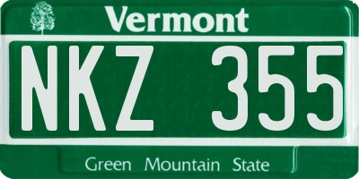 VT license plate NKZ355