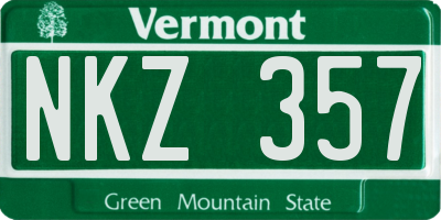 VT license plate NKZ357