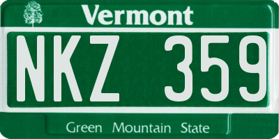 VT license plate NKZ359