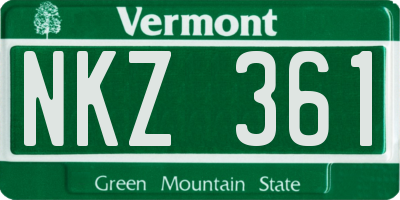 VT license plate NKZ361
