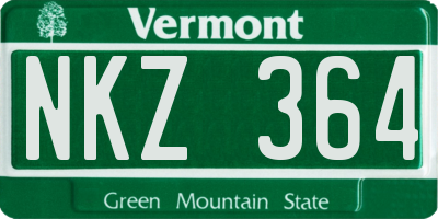 VT license plate NKZ364