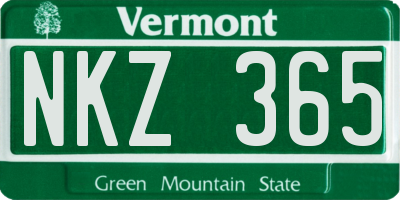 VT license plate NKZ365
