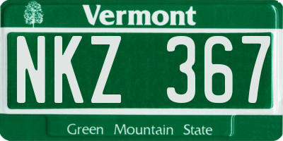 VT license plate NKZ367