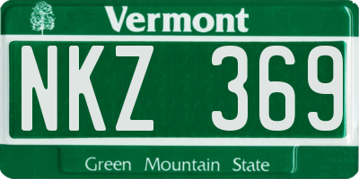 VT license plate NKZ369