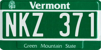 VT license plate NKZ371