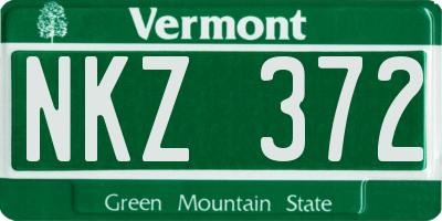 VT license plate NKZ372