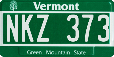 VT license plate NKZ373
