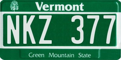 VT license plate NKZ377