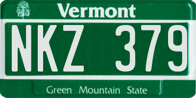 VT license plate NKZ379