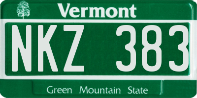 VT license plate NKZ383