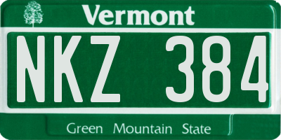VT license plate NKZ384